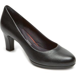 NEW Rockport Total Motion Leah Black Nappa Leather Pumps Sz. 8